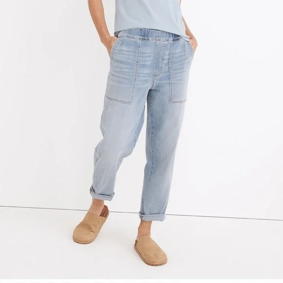 Madewell Pull On Relaxed Jeans ND644 Lisford Wash Small S blue